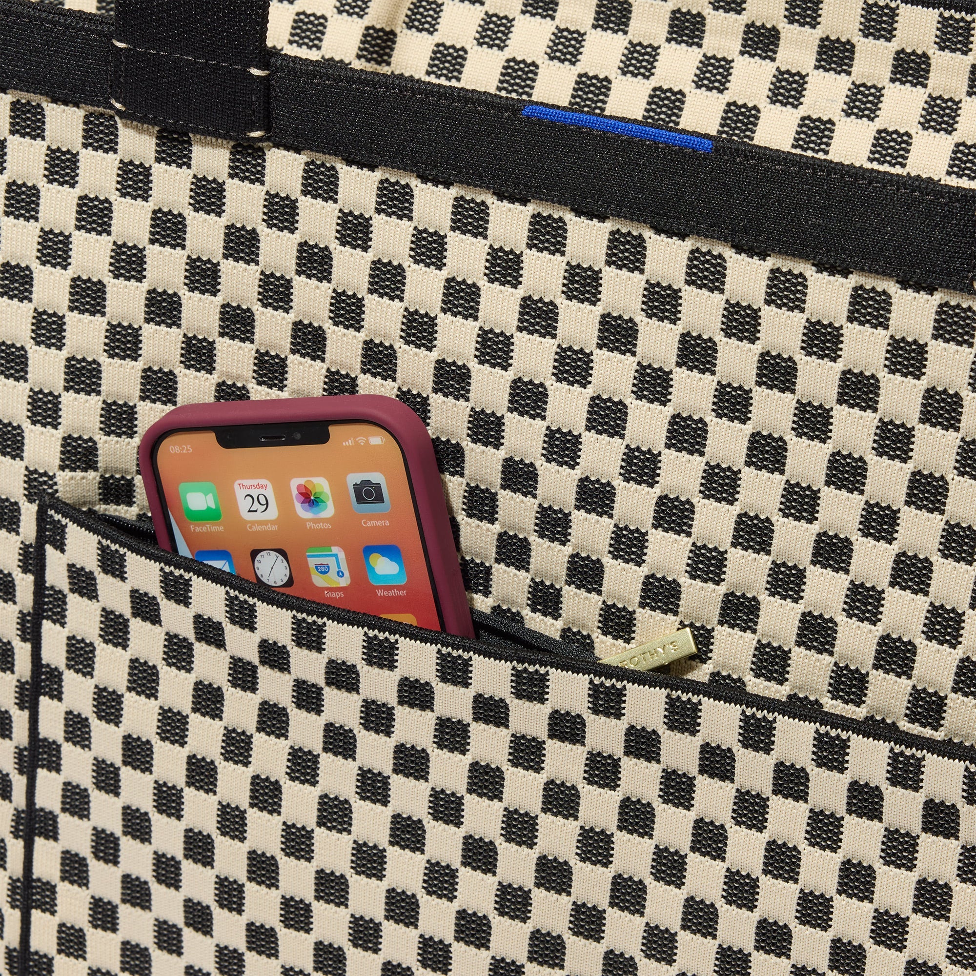 The Zip Travel Tote - Tuxedo Midi Check