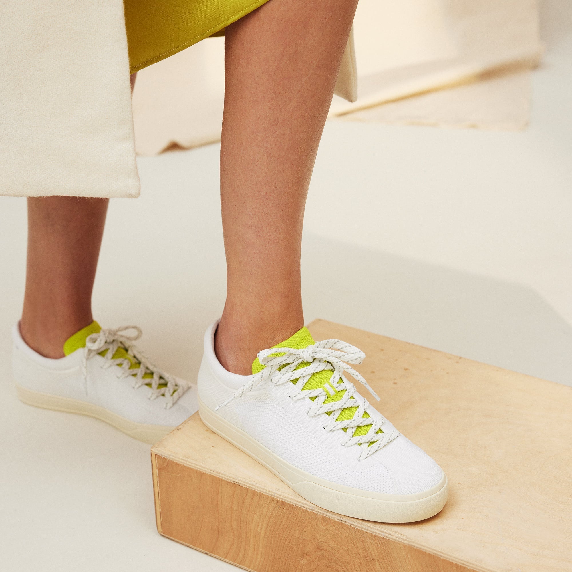 The Lace Up Sneaker - Chartreuse