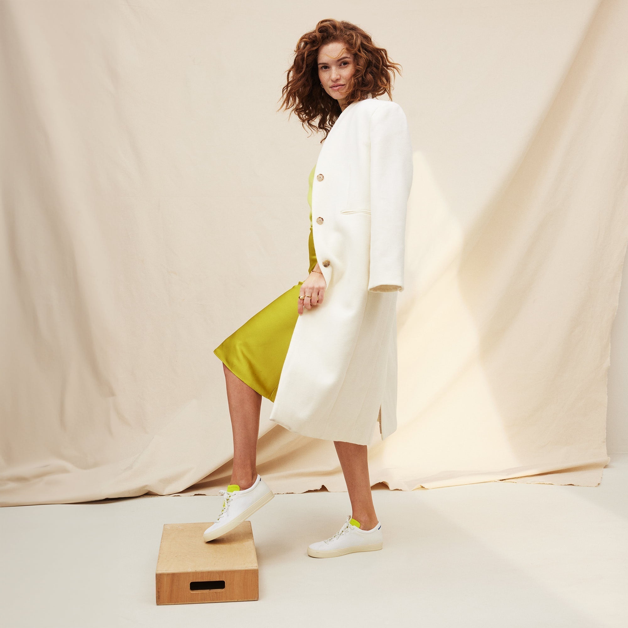 The Lace Up Sneaker - Chartreuse
